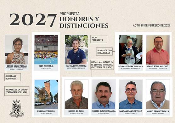 Imagen El Ayuntamiento de Priego de Córdoba propone los Honores y Distinciones 2027 para reconocer trayectorias ejemplares al servicio de la ciudad